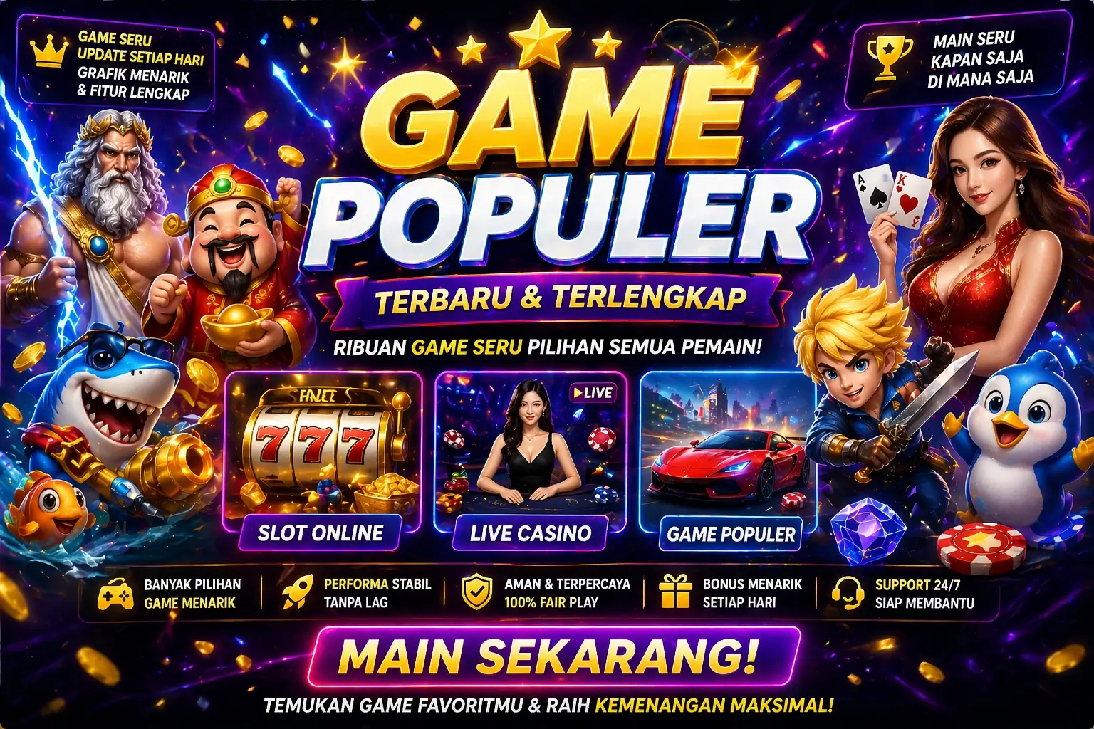poster game online populer terbaru 2026 dengan berbagai pilihan game seru favorit dan grafik menarik untuk semua pemain