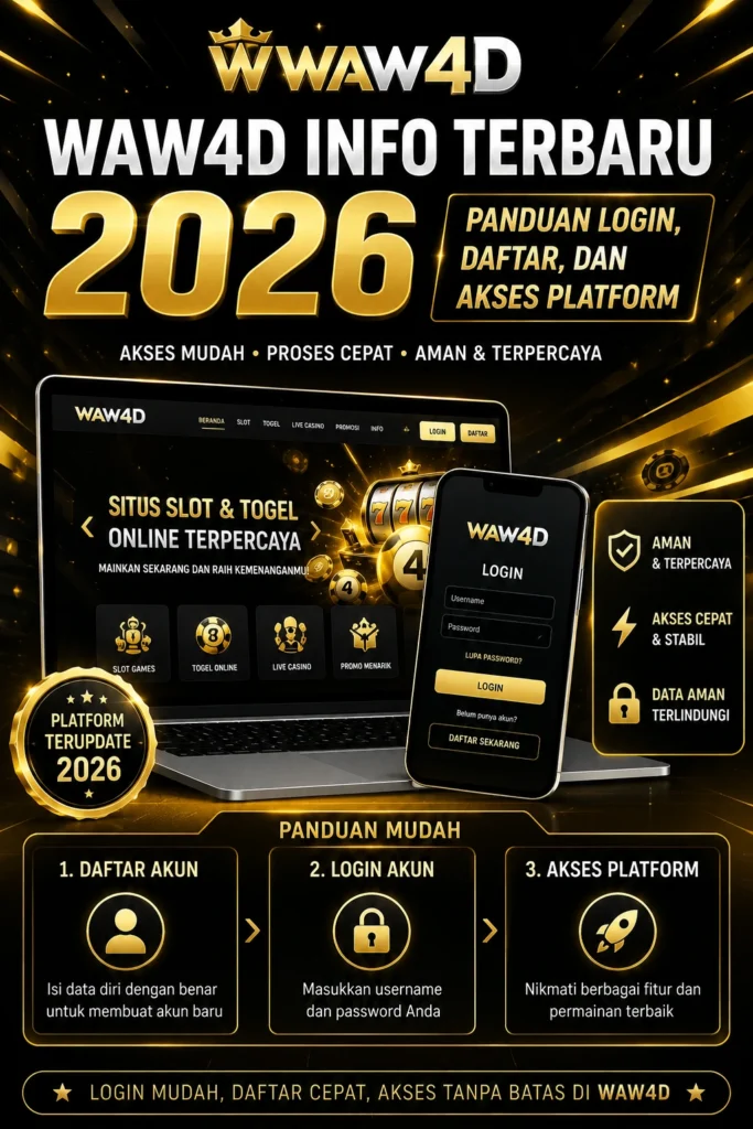 WAW4D info terbaru 2026 tentang panduan login, daftar akun, dan akses platform togel online serta slot online terpercaya.