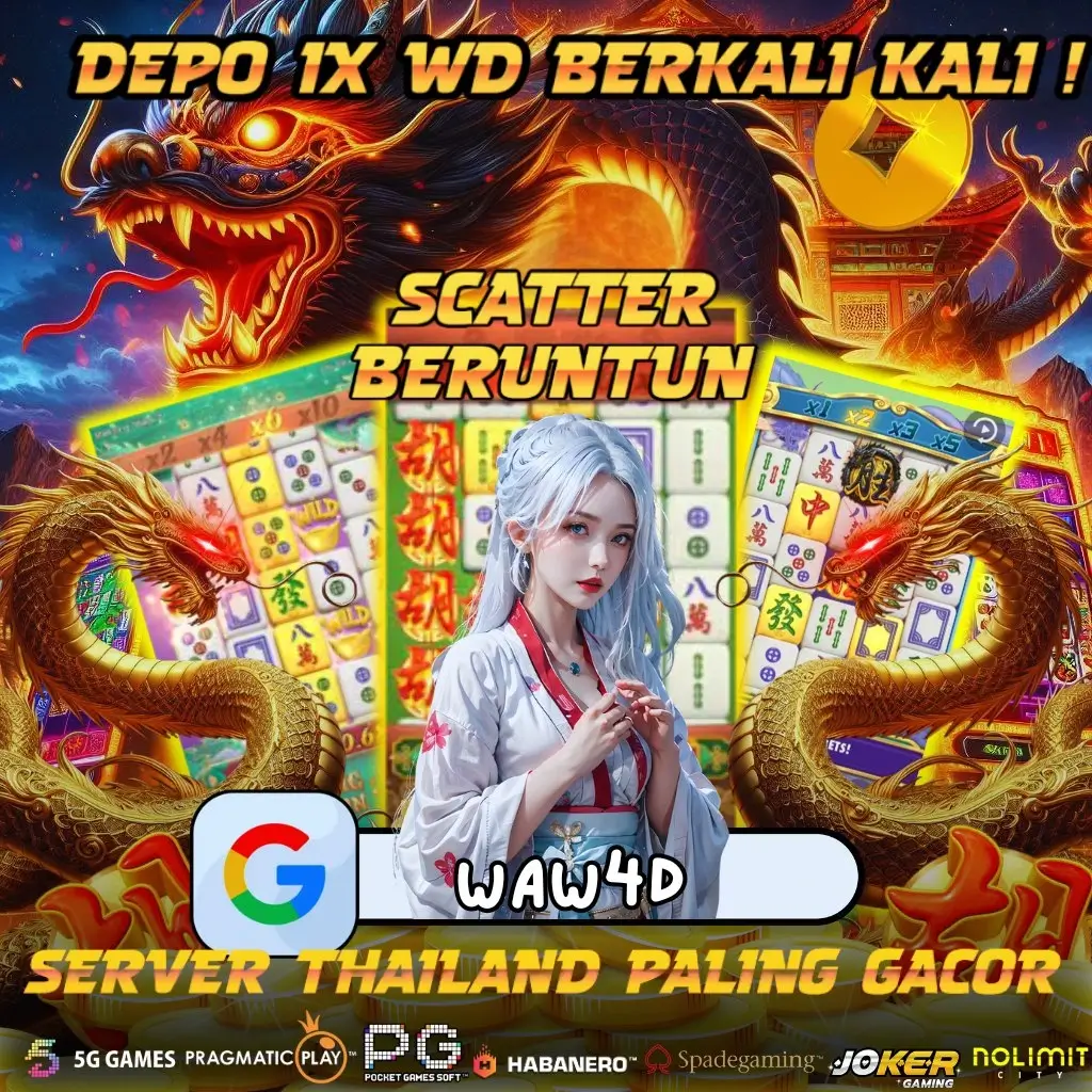 WAW4D slot server Thailand dengan tema naga dan tampilan scatter beruntun